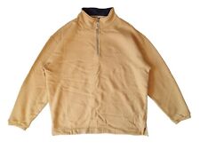 Musto Performance Men's 1/4 Zip Yellow Cotton Sweater - Size M, Fleece Inner