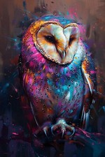 OWL BIRD CANVAS PICTURE PRINT