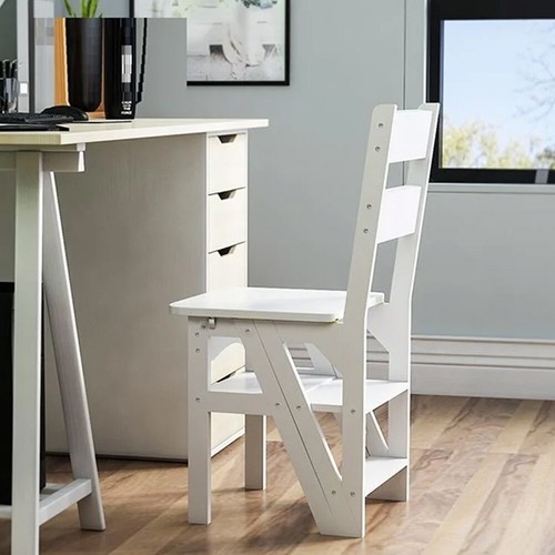 Wooden step ladder chair - ladder,