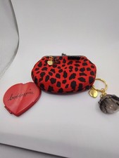 New Bobbypin Animal Print Red And Black Purse Mirror And Keyring 