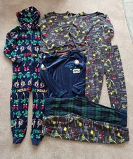 Boys Fleecy Lounge Wear Bundle Age 5-6 Years Fleece Pyjamas & Christmas 1Onesie