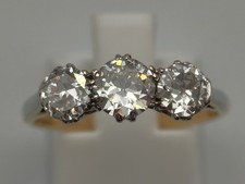 Ladies 18ct Gold 1.12ct 3 Stone Diamond Ring - Size O + Appraisal