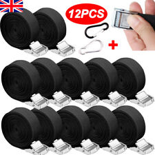 12 Packs Lashing Straps Cargo Luggage Tie Down Cam Buckle Roof Rack 2.5m X 25mm