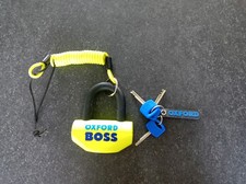 Oxford Boss Disc Lock with 16mm Shackle and Keys - Yellow (OF39) 