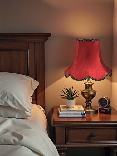 Burgundy red table lampshades