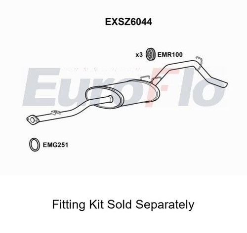 Rear muffler silencer insert - rear,