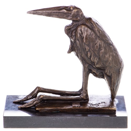 Bronze sculpture marabou after - bronze,
