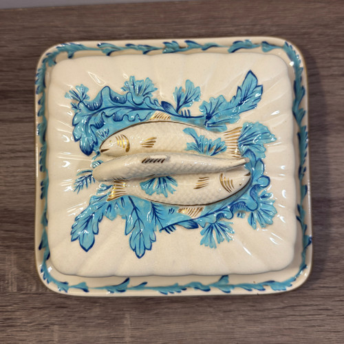 Antique majolica sardine - majolica,
