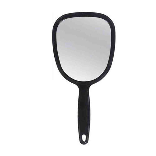 Hand held mirror black make - held,