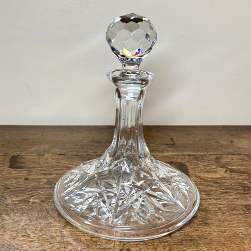Vintage ships decanter crystal - vintage,