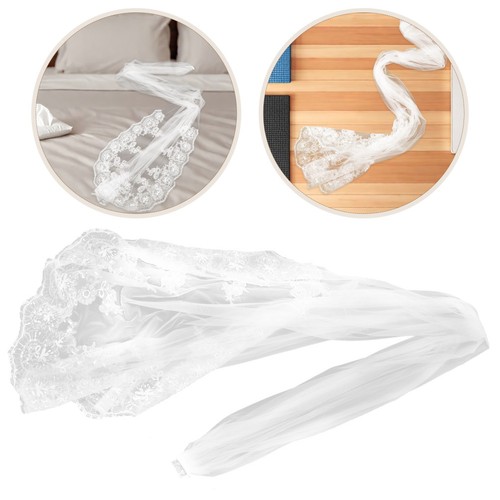 White lace bridal - hair, veil