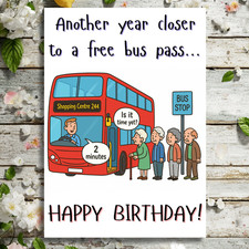 Large Birthday Card Bus Pass Birthday Card Old Age Pensioner Greeting Card Funny