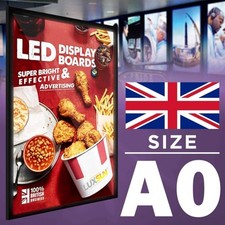 A0 LED Illuminated Backlit Slim Poster Display Menu Board|Magnetic Frame UK