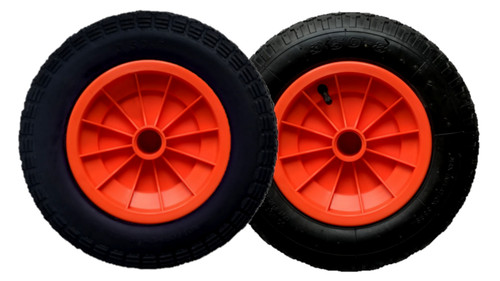 Orange wheelbarrow wheel - orange,