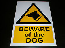 BEWARE OF THE DOG sign or sticker guard dog pet garden yard gate