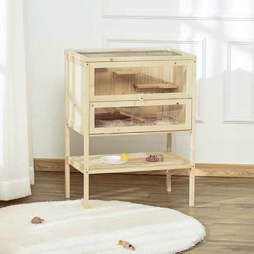 Pawhut wooden hamster cage - wooden,