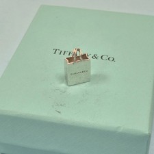 Tiffany & Co. Shopping Tote Bag Silver Pendant Charm For Bracelet Necklace 2cm