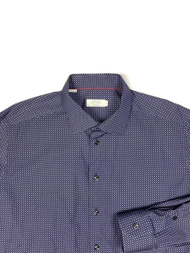 Men eton shirt navy - navy, /