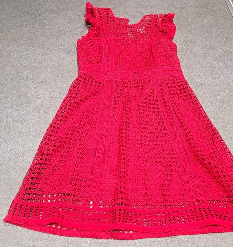 Monsoon red lace line knee - a-line,