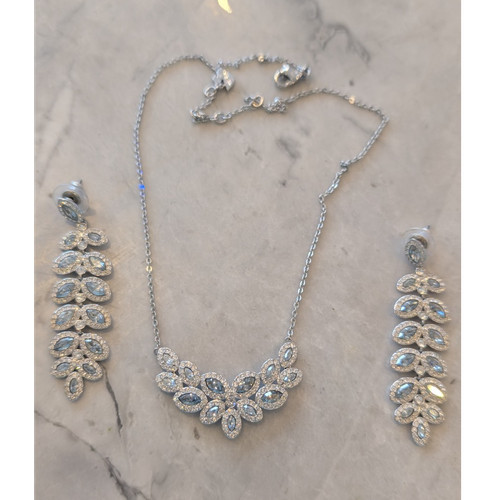 Silver plated crystal - silver, oval