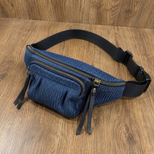 Vintage bum bag blue woven - vintage,
