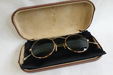 Rare Ralph Lauren "John Lennon" Oval Sunglasses Green Gold Vintage 80s 90s