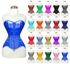 Heavy Duty WomenSteel Boned Over Bust  Waist Training Multi Color Satin Corset
