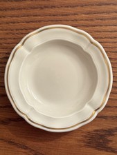 Bernardaud Limoges Of France China Small White Dish/ Ashtray With Thin Gold Band