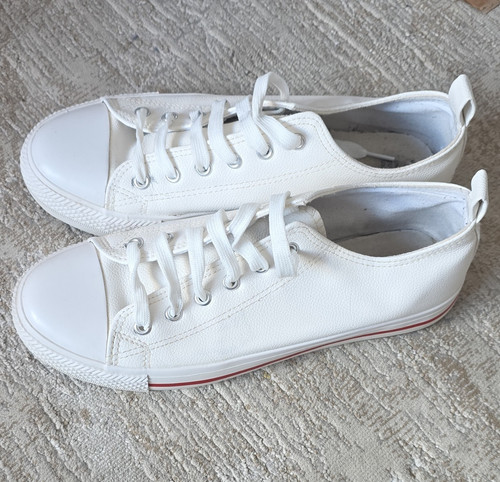 Primark white lace low top - lace-up,