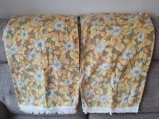 Vintage Retro Floral Towelling Fabric Material 2 Pieces 1960's 