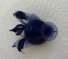 Navy Blue Fascinator Hair Clip