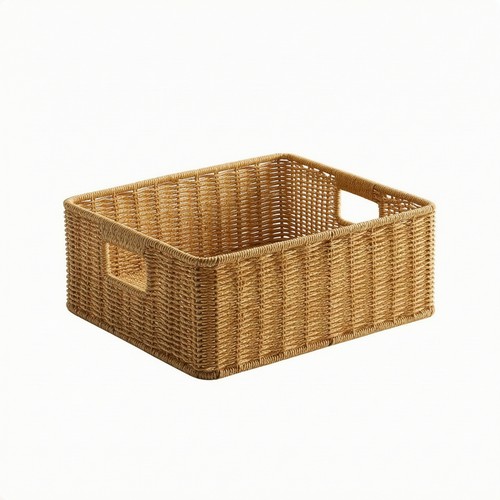 Plastic weave storage basket - plastic,