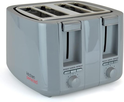 Grey slice toaster wide - toaster,