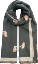 Robin Bird Print Scarf Pretty