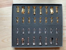 Franklin Mint Official Star Trek Tridimensional Chess Pieces 1994 Vintage Gold