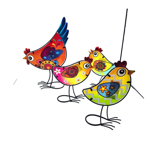 Metal glass standing - metal, birds