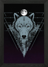 Wild wolf framed wall art - wolf,