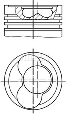 Engine piston for cylinder 1-2