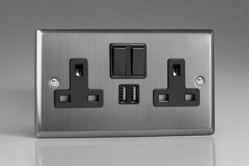 13a socket silver usb - 13a,