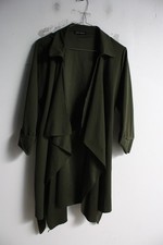 Made In Italy Womens Waterfall Jacket Green - Free Size (C56)