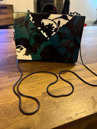 Mimco black teal white floral - mimco, black/teal/white