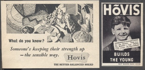 Two 1940s vintage adverts for - two,