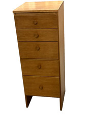 Mid-Century Retro Solid Teak Wood Tallboy/5-Drawer Chest.