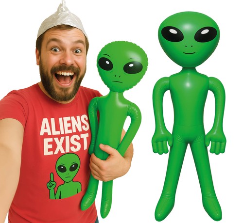 Inflatable green alien cm - green, alien,