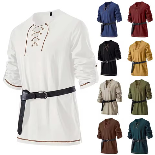 Men medieval lace - up, tunic