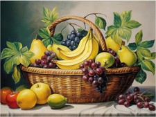 Tile Mural Fruit Basket Still