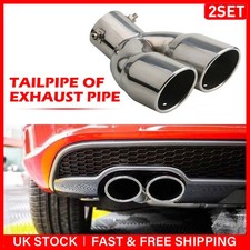 2x Dual Exhaust Tip Stainless