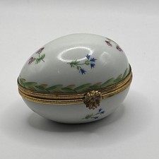 Limoges Dubarry egg shaped trinket / pill box