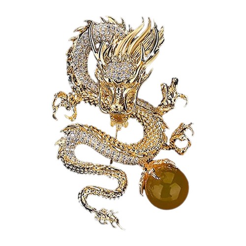 Dragon brooch pin chinese - brooch, zinc