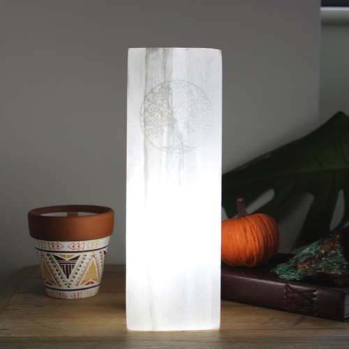 Selenite block lamp 25cm - block,